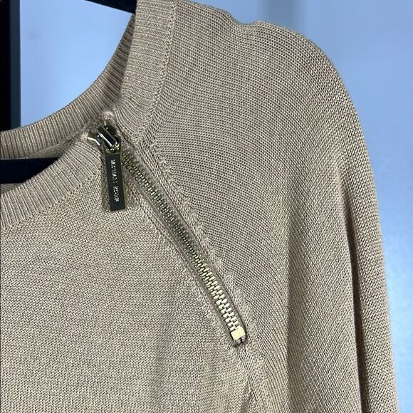 Michael Kors Tan Raglan Sleeve Sweater Dress - Picture 2 of 5